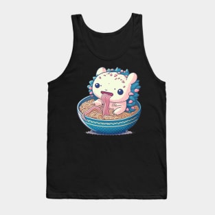 Cute Axolotl Eating Ramen Kawaii Retro Vintage 90s Vibes Tank Top